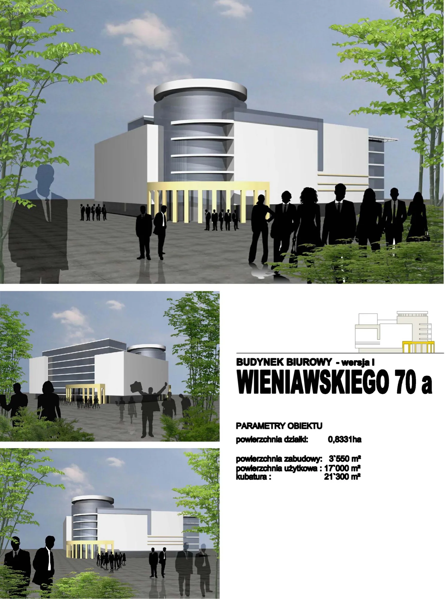 WIENIAWSKIEGO - zabudowa biurowa - I — Budownictwo użyteczności publicznej, AKWADRAT Studio